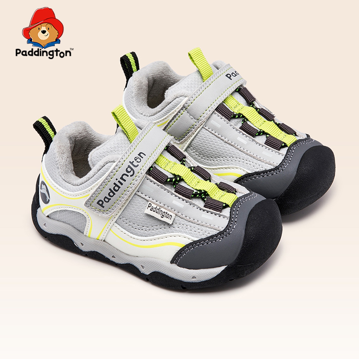 PD880帕丁顿熊童鞋男童加绒二棉运动鞋男童小童机能童鞋防水棉鞋