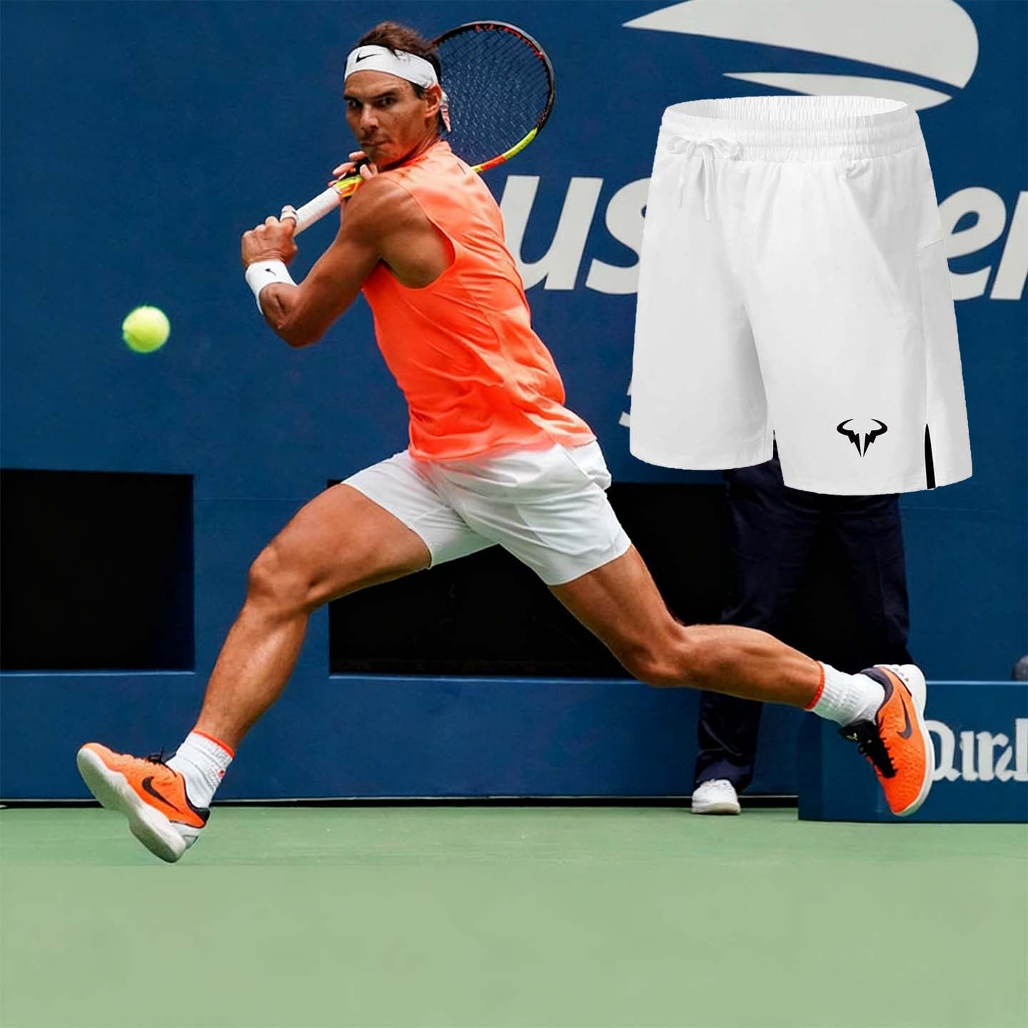 纳达尔白色网球短裤运动速干费德勒训练五分裤吸湿排汗服男女定制