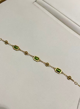 TSL谢瑞麟代购 足金999复古小方糖黄金手链女 专柜正品计价克减