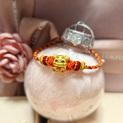 六福珠宝代购 足金奇趣萌牙狗年十二生肖黄金转运珠 新款专柜正品