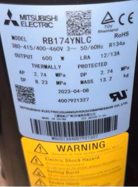 R134a空调压缩机RB173NPF适用三菱制冷压缩机RB173YFY