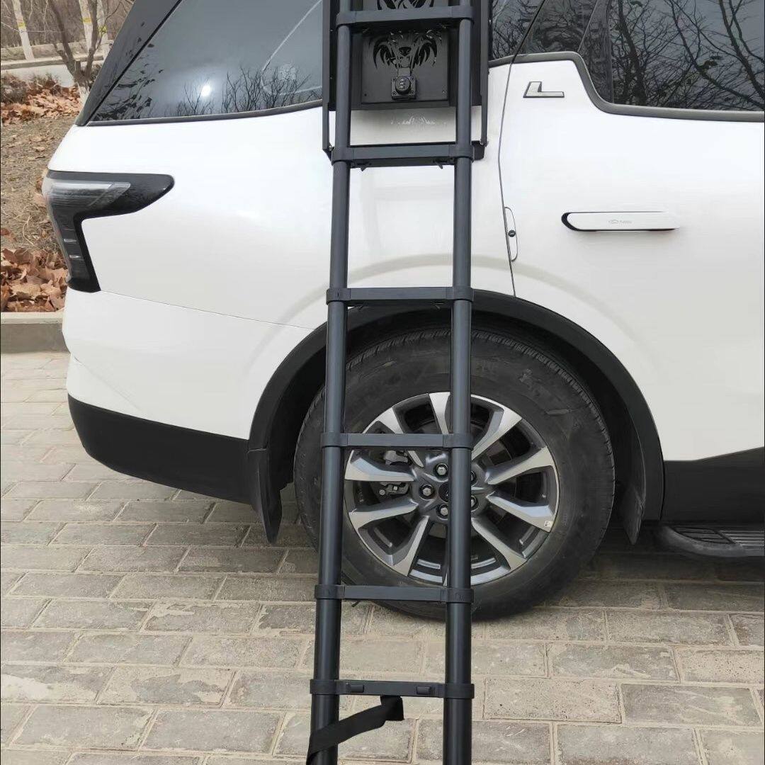 越野车伸缩折叠爬梯SUV通用型汽车侧梯可折叠免打孔车顶改装梯子