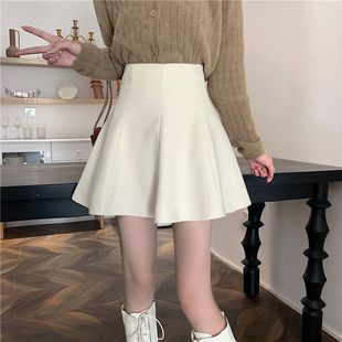 high waist Sexy skirt color word 性感纯色高腰A字短裙 solid