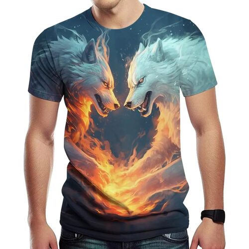 Loose and stylish 3D digital printedT-shirt宽松3d数码印花T恤