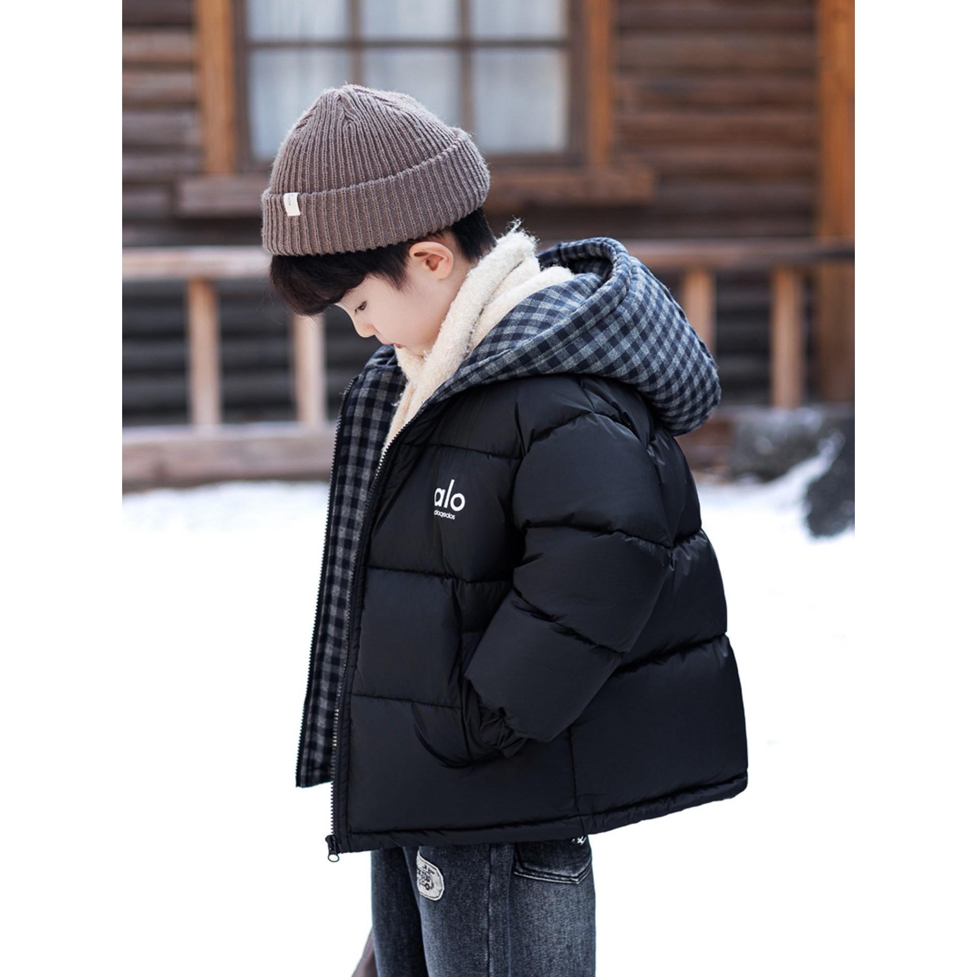 全棉纯棉男童冬季羽绒服棉服2026新款儿童加厚棉袄冬装双面穿棉衣