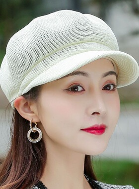 帽子女韩版夏天透气画家帽防晒帽