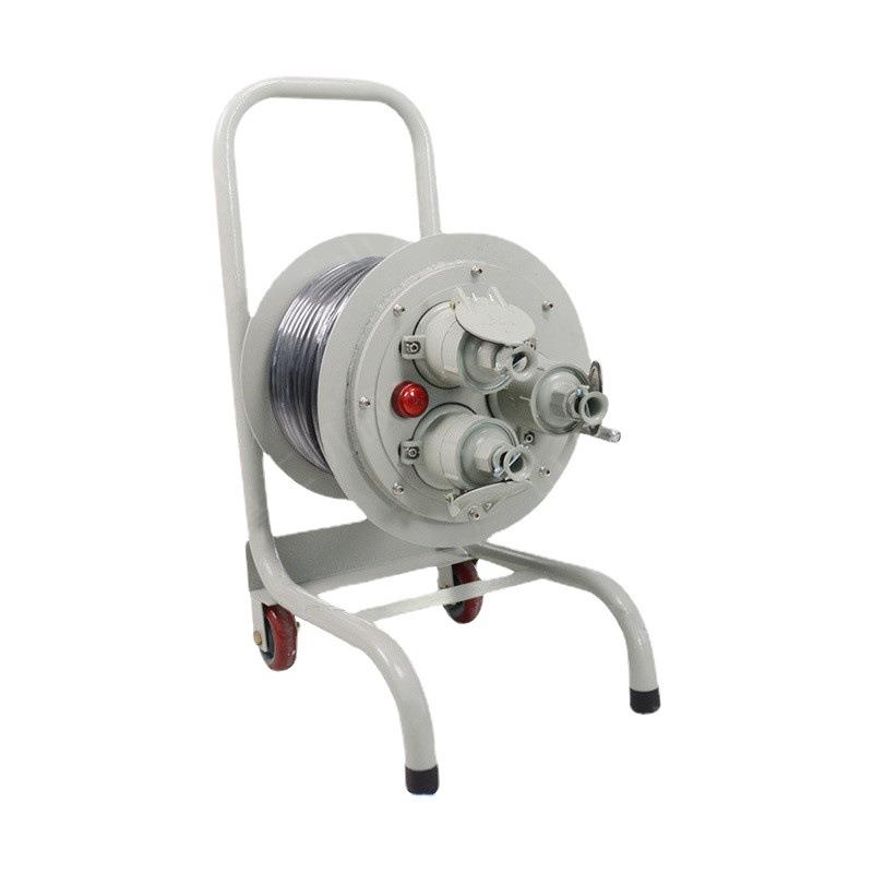 供应100米推车式防爆线盘移动检修拖线盘隔爆插销电缆线盘