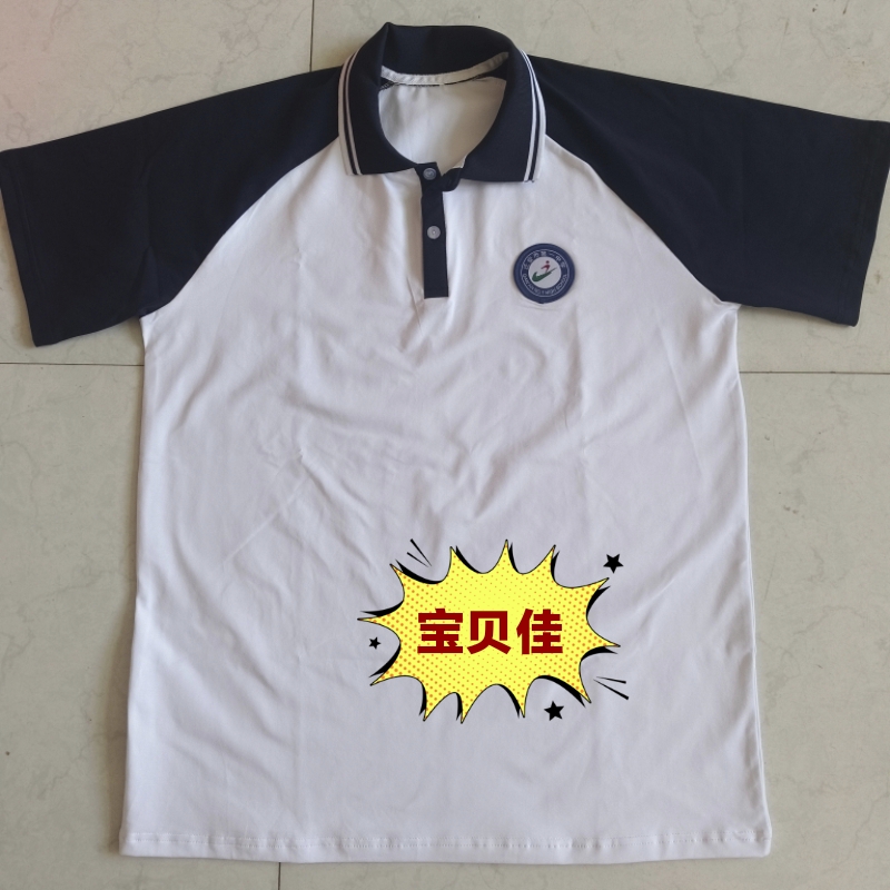 定制纯棉迁安一中同款短袖校服POLO衫