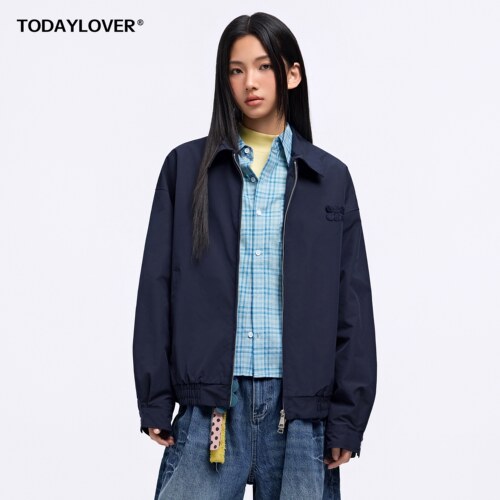 TODAYLOVER复古刺绣工装夹克女