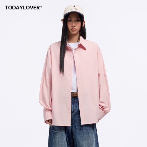 ODAYLOVER美式翻领廓形长袖衬衫