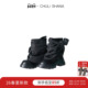SHANA 未蓝 26新款 CHULI 厚底圆头短靴蝴蝶结褶皱时装 靴子女
