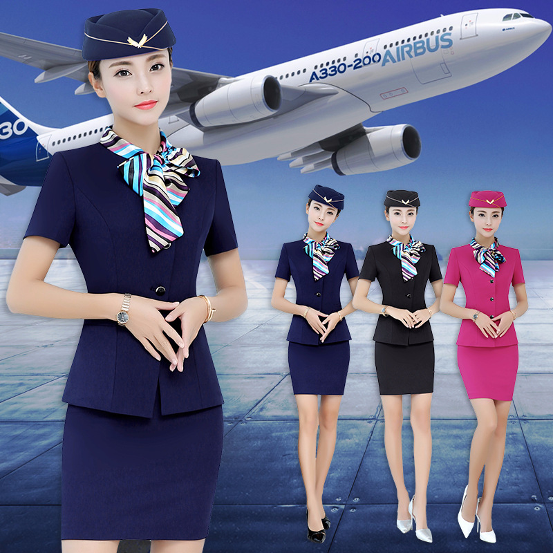 夏季职业套装女装西服工作服修身服务员美容院师长袖空姐制服