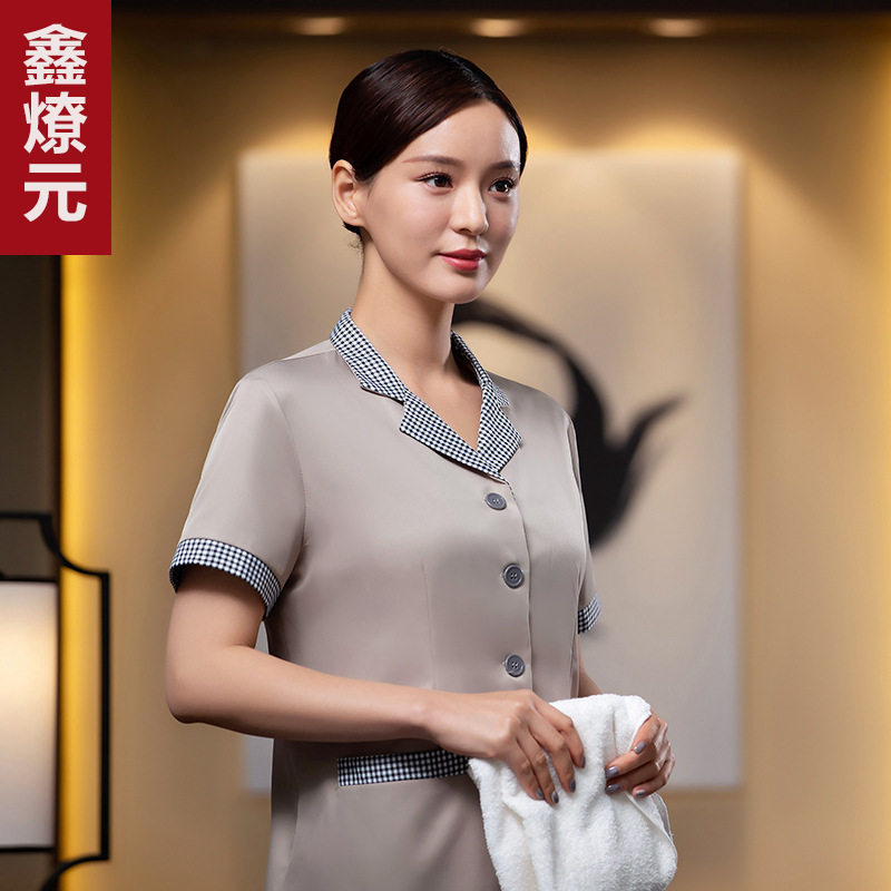 酒店保洁服短袖客房保洁工作服夏装阿姨清洁工保洁员女装物业