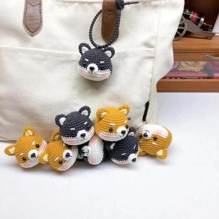 狗头毛线编织包包挂件diy秋田犬钩织材料包新手解闷制作创意礼物