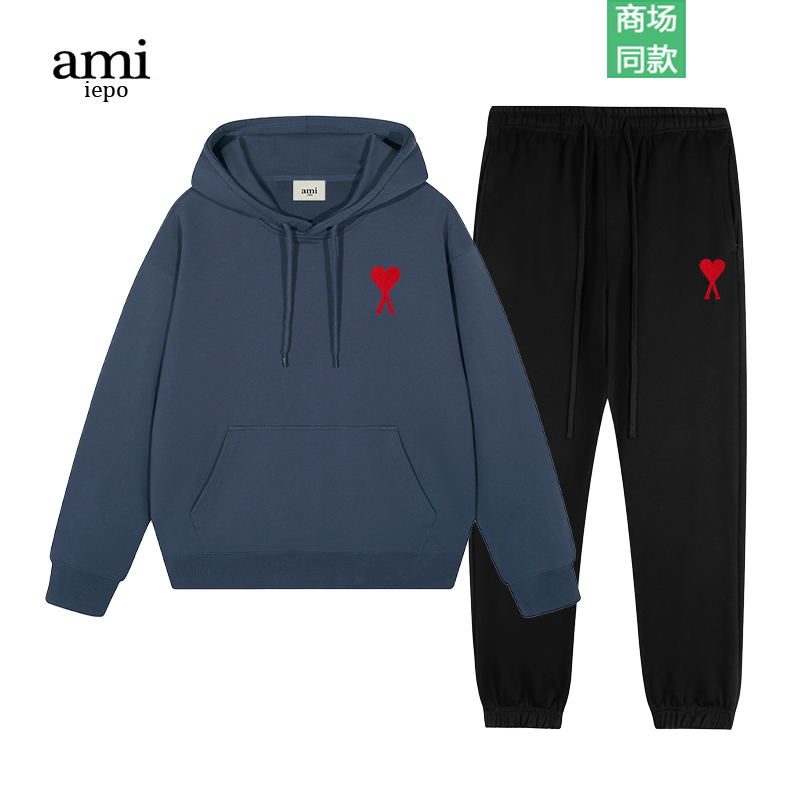 ami爱心连帽卫衣卫裤男女两件套