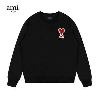 Ami爱心刺绣休闲宽松卫衣