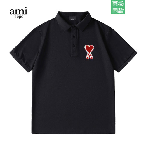 ami爱心刺绣经典基础款polo衫男