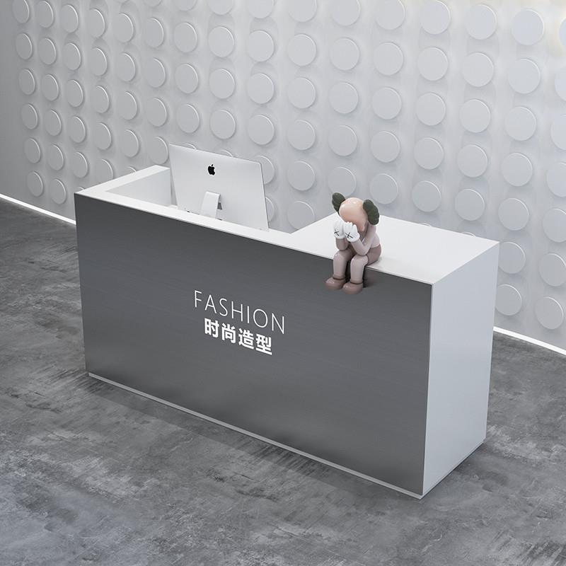 简约现代不锈钢小型服装店收银打包台理发店美容院前台接待台包邮