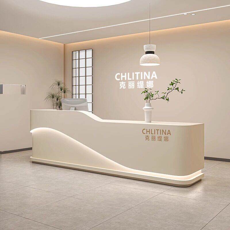 美容院收银台吧台烤漆简约美发店服装店服务台公司前台接待台定制