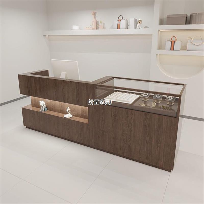 服装店吧台桌饰品店收银台展示柜咨询柜台美容院复古前台桌接待台