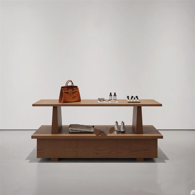 服装店中岛货架流水台展示架女装店陈列展台堆头摆件收纳台促销台