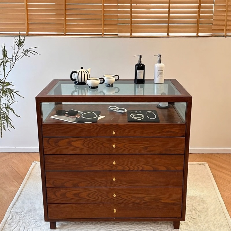 饰品柜珠宝网红陈列柜展示柜精品柜简约斗柜轻奢流水台玻璃中岛柜