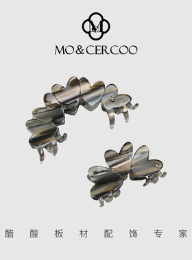 MoCercoo醋酸爱心抓夹2024新款高级感鲨鱼夹大号发抓后脑勺发夹