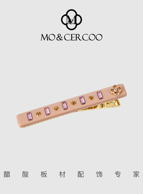 MoCercoo简约水晶边夹高级感鸭嘴夹刘海侧边发卡水晶饰品女百搭