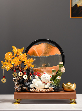 招财猫摆件中式风乔迁玄关礼品客厅酒柜装饰品高档轻奢新家居摆件