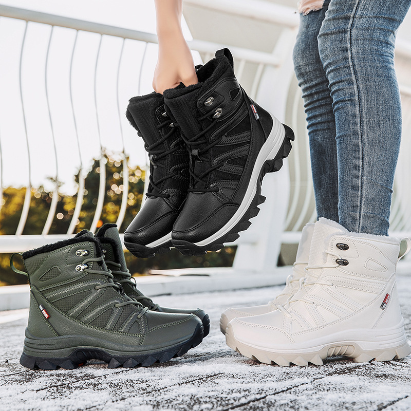 户外雪地靴女冬防水防滑棉鞋厚底加绒加厚保暖东北大棉靴零下40度