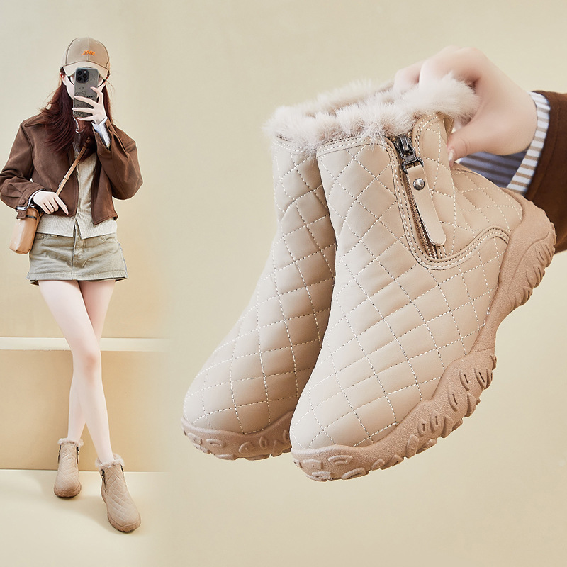 加绒高帮雪地靴女冬季学生ins韩版保暖休闲鞋棉鞋XQ-K16