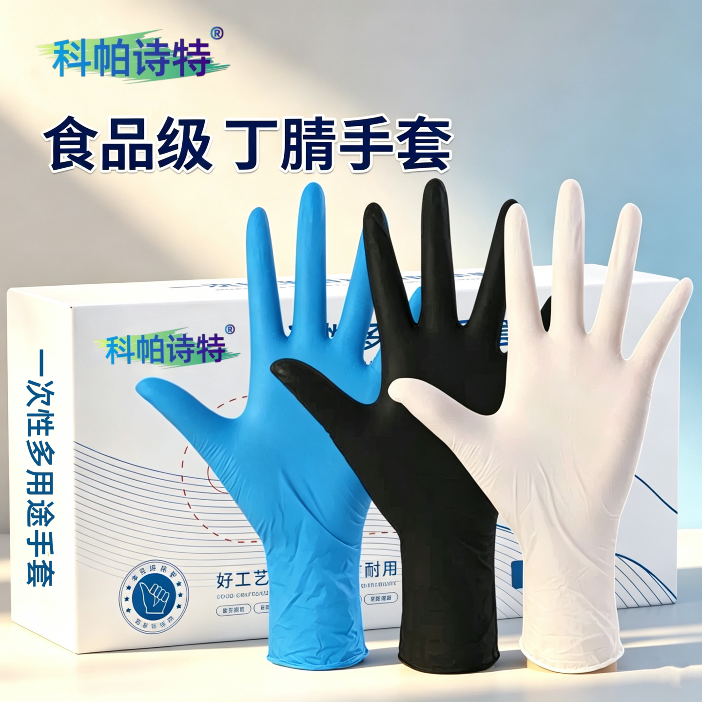 一次性手套食品级加厚丁腈乳胶