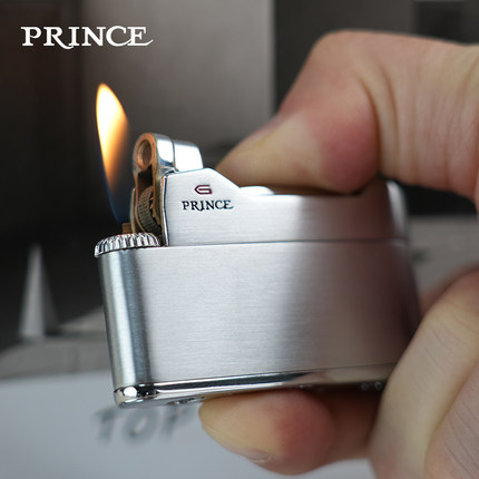 正品日本王子PRINCE打火机砂轮点火复古磕头机充气个性创意烟具男