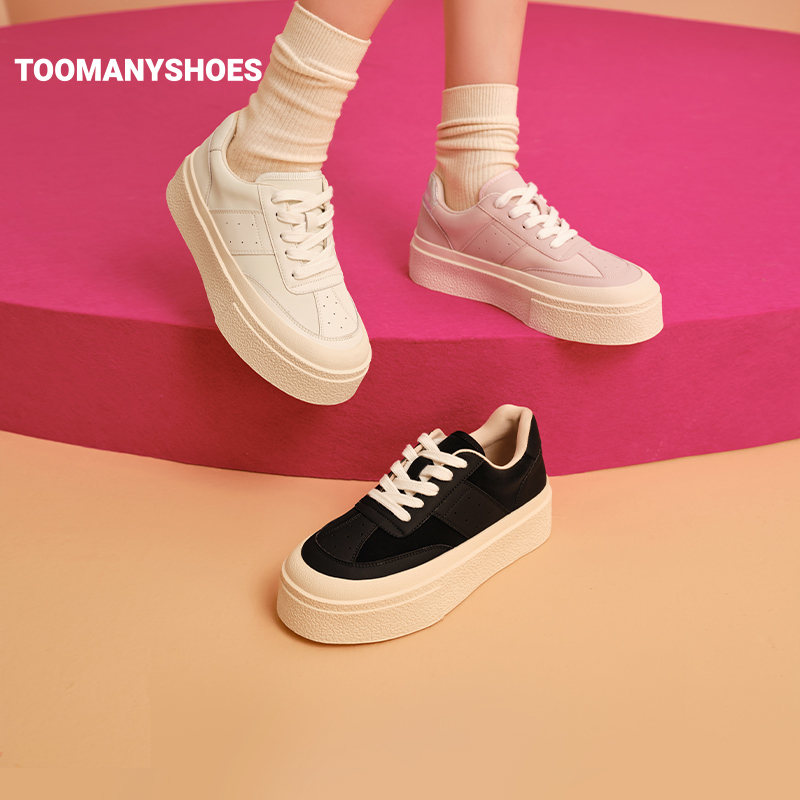 曲奇饼干鞋厚底增高小白鞋