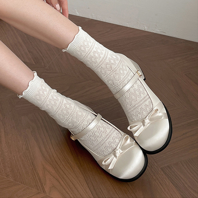 女大童粗跟玛丽珍鞋洛丽塔蝴蝶结