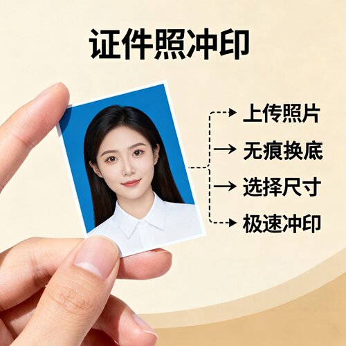 证件照打印1寸2寸冲洗一寸两寸照片冲印换底色报名高清冲洗一寸
