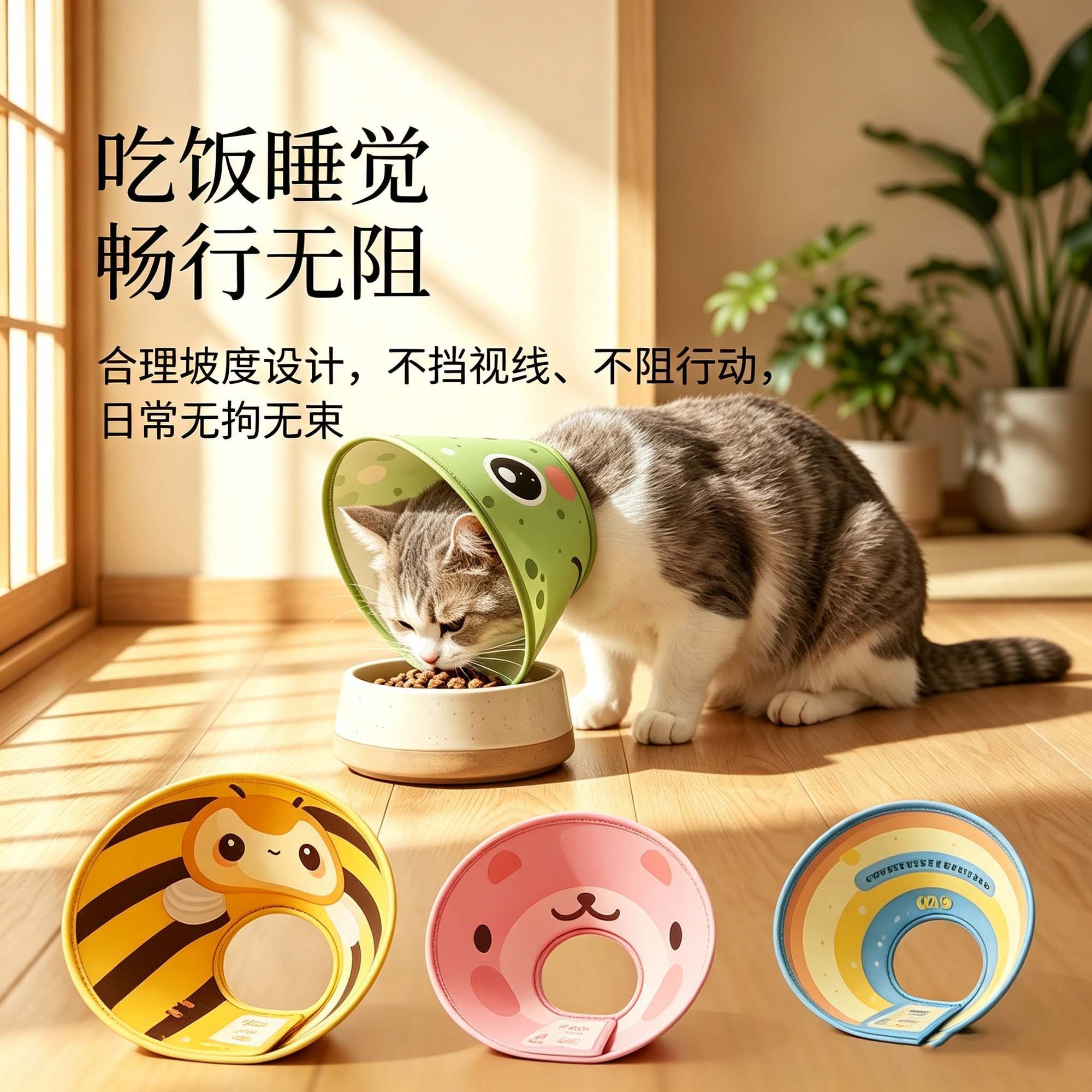 卡通伊丽莎白圈 硬款防水防咬 猫咪狗狗通用防舔脖圈