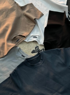 OaOO 澳洲美利奴羊毛莫代尔混纺短袖纯色圆领T恤310G上衣