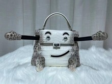 喜马拉雅白尼罗鳄鱼皮 kellydoll小可爱娃娃包手缝蜡线女单肩斜跨