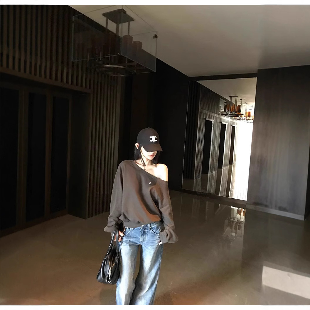 oversize吊带韩系百搭女休闲潮流显瘦YLJZZ风一字新款高级上衣