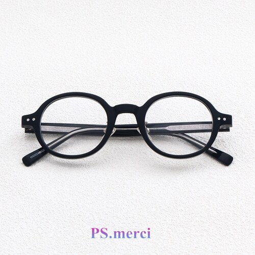Ps.merci日潮男女圆形框复古眼镜框板材近视潮时尚防蓝光辐射平光