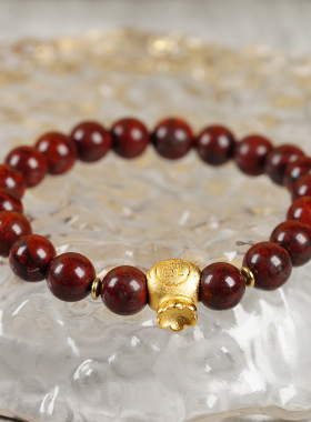 红伊丁陨石原石天然精品收藏红色磁性原创手链手串保真石新疆陨石