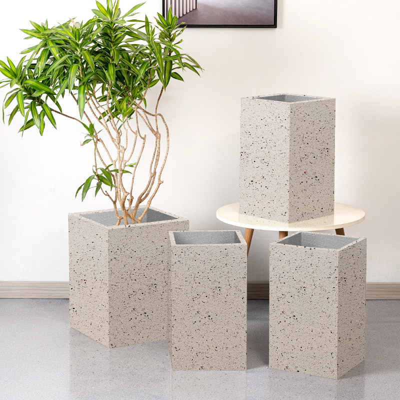 长方形庭院北欧简约水泥镁泥花盆
