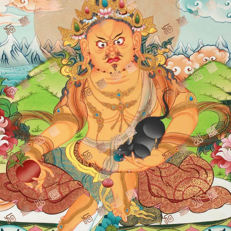 G61财神赞巴拉Zambala唐卡绘画高清电子图片喷绘临摹素材