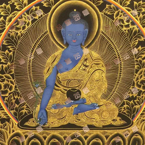 F25药师佛Medicine Buddha唐卡绘画高清电子图片喷绘临摹素材