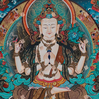 D37菩萨Bodhisattva唐卡绘画高清电子图片喷绘临摹素