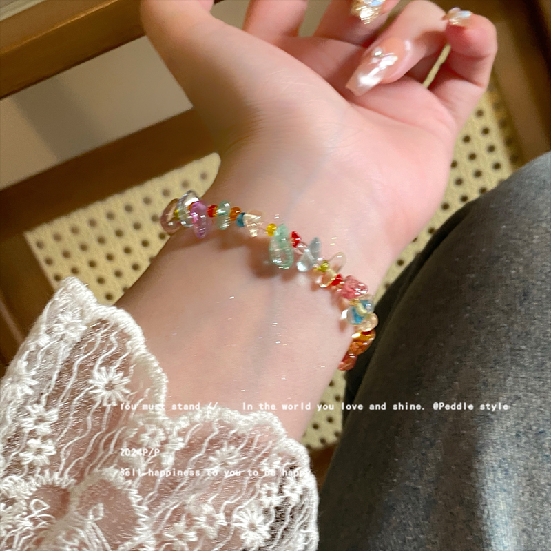 甜心糖豆~多巴胺彩色手链女2025新款轻奢小众精致高级感百搭手饰