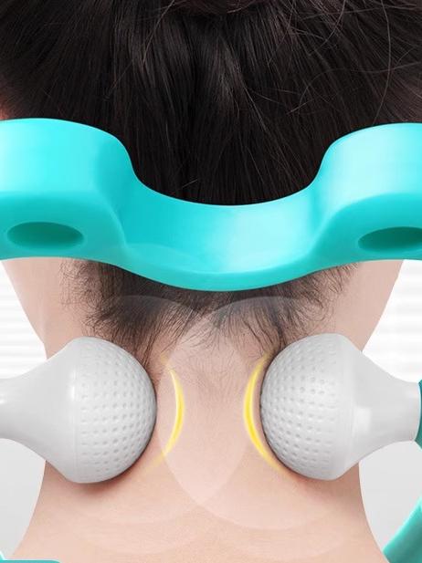 日本新升级硅胶手动颈椎按摩器夹颈滚轮夹脖子缓解疲劳疏通按摩仪