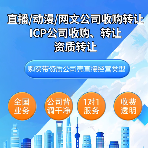 网文直播动漫海南壳公司收购转让文网文网络文化经营增值电信业务