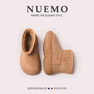NUEMO潮童鞋~冬天儿童运动大棉靴女童真皮防滑雪地靴男童保暖棉鞋